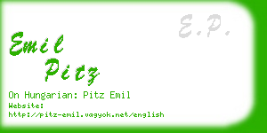emil pitz business card